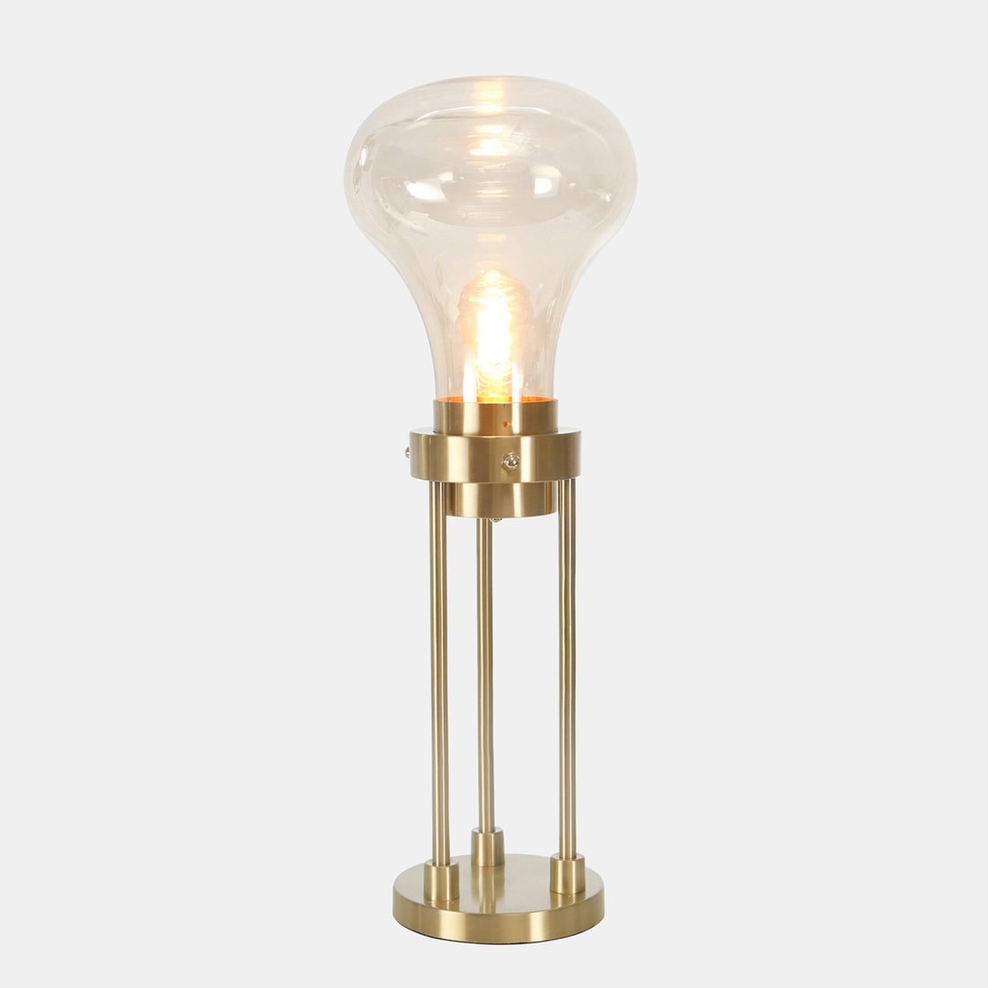 Sagebrook Home Glass 55&quot; Light Bulb Floor Lamp, Gold Kd