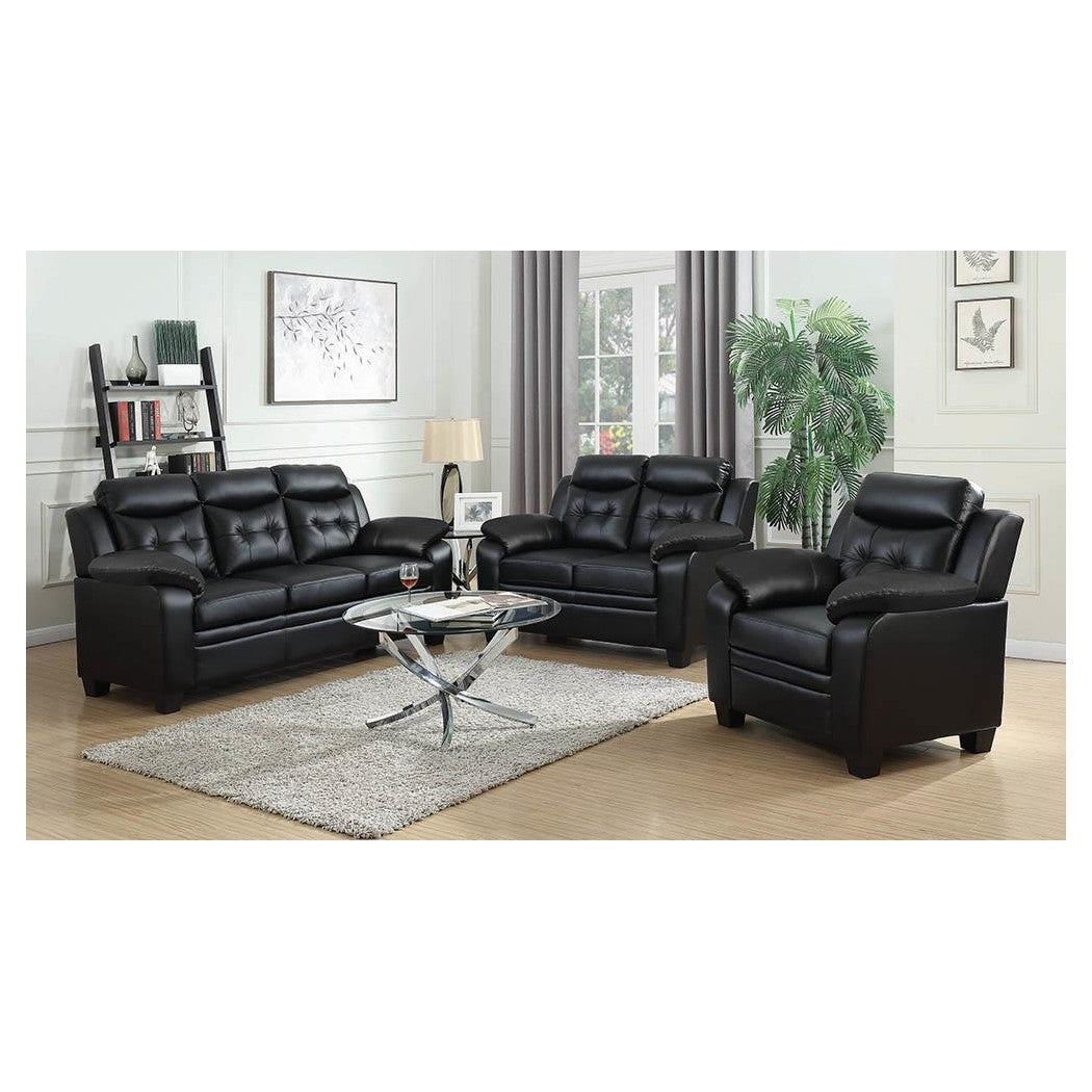 Finley Tufted Upholstered Sofa Black 506551