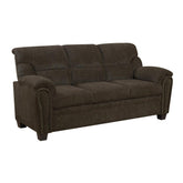 Clemintine Upholstered Sofa with Nailhead Trim Brown 506571