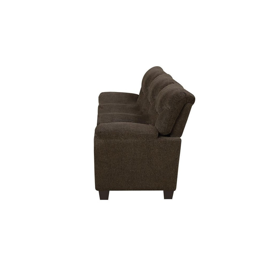 Clemintine Upholstered Sofa with Nailhead Trim Brown 506571