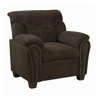 Clemintine Upholstered Chair with Nailhead Trim Brown 506573