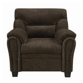 Clemintine Upholstered Chair with Nailhead Trim Brown 506573