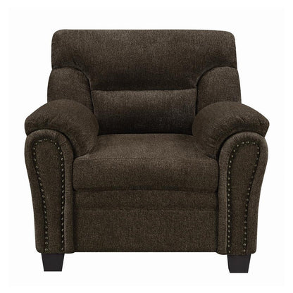 Clemintine Upholstered Chair with Nailhead Trim Brown 506573