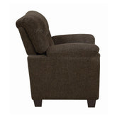 Clemintine Upholstered Chair with Nailhead Trim Brown 506573