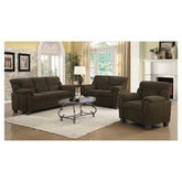 Clemintine Upholstered Chair with Nailhead Trim Brown 506573