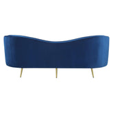 Sophia Upholstered Camel Back Sofa Blue 506861