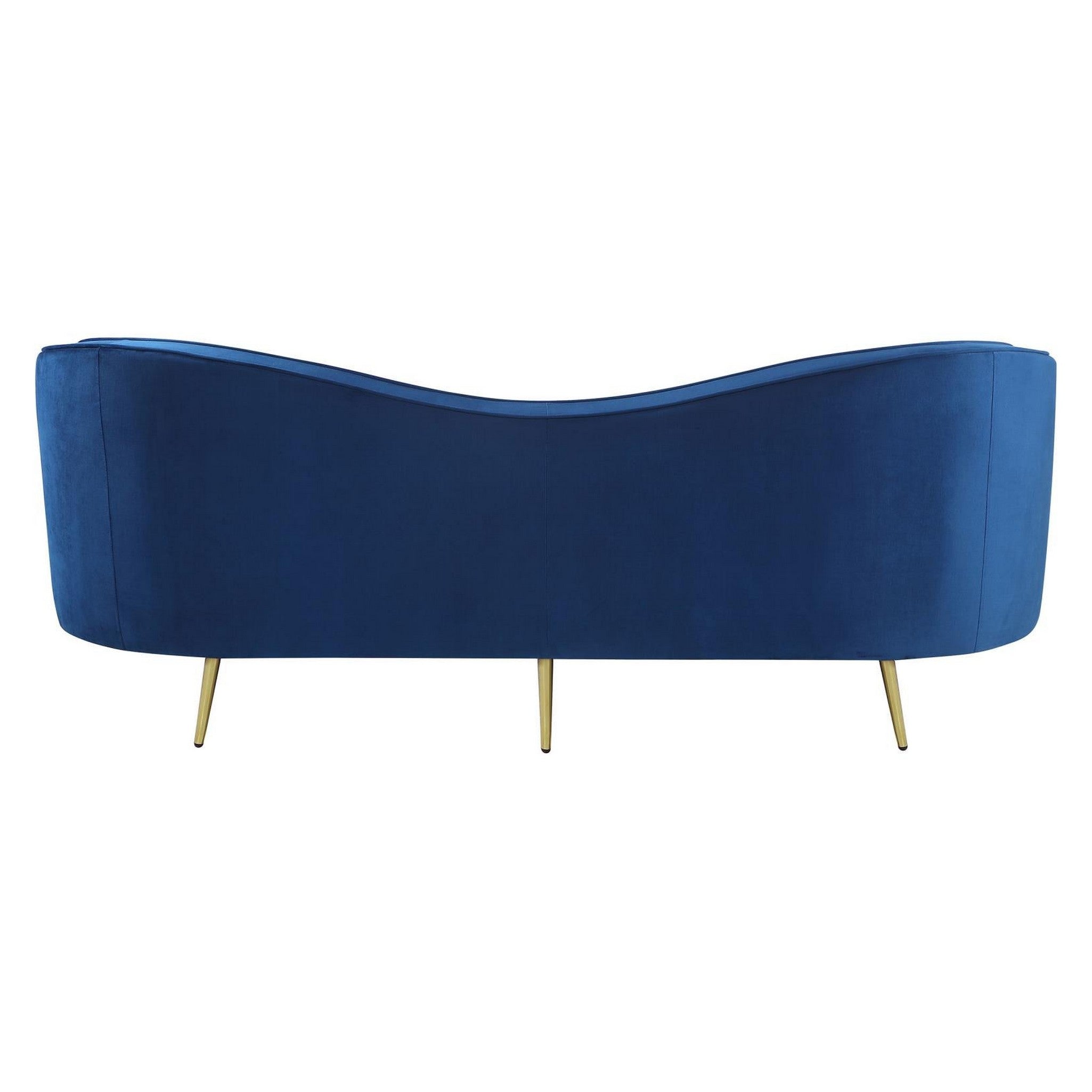 Sophia Upholstered Camel Back Sofa Blue 506861