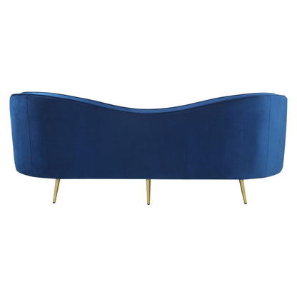 Sophia Upholstered Camel Back Sofa Blue 506861
