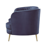 Sophia Upholstered Camel Back Loveseat Blue 506862