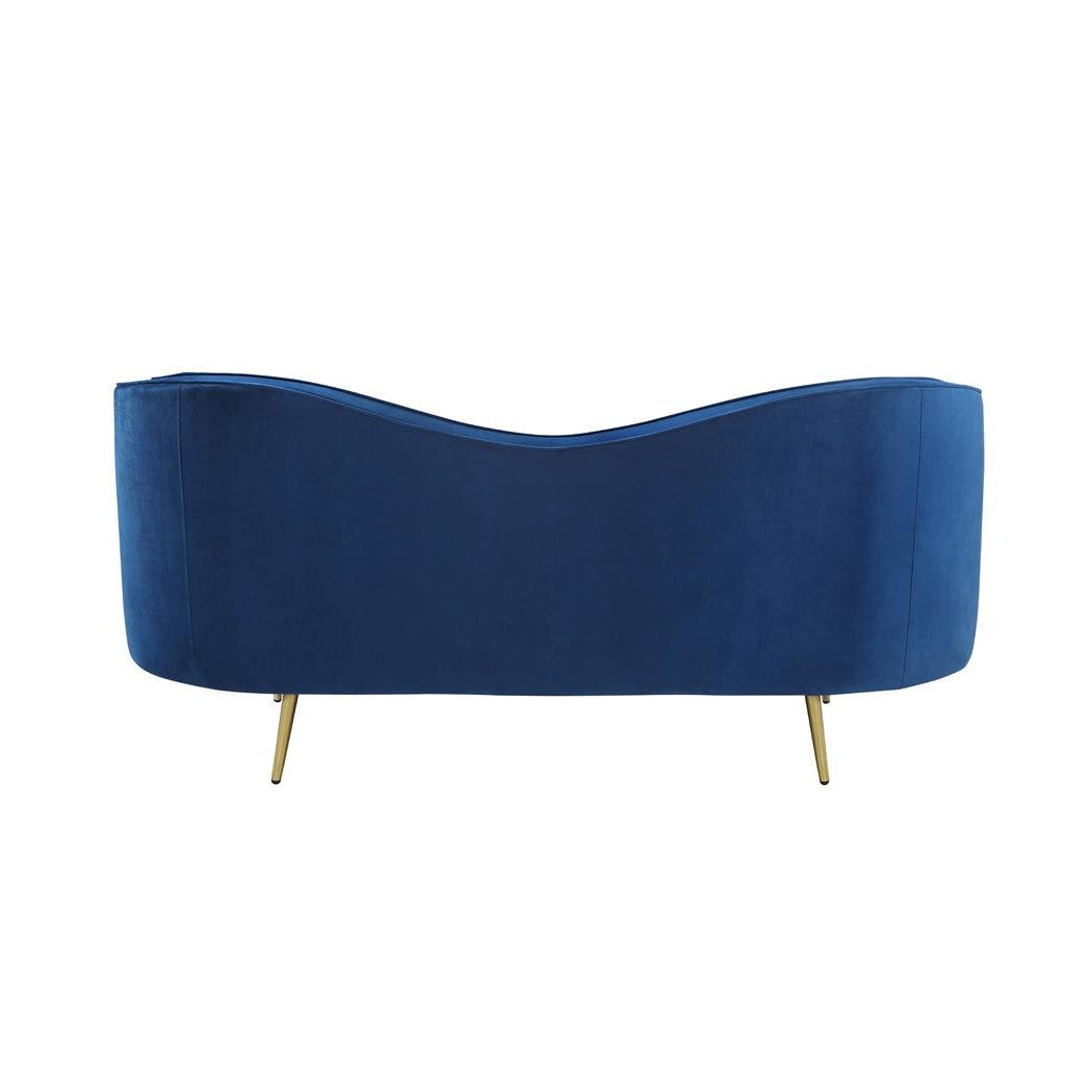 Sophia Upholstered Camel Back Loveseat Blue 506862