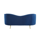 Sophia Upholstered Camel Back Loveseat Blue 506862