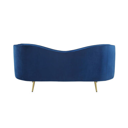 Sophia Upholstered Camel Back Loveseat Blue 506862