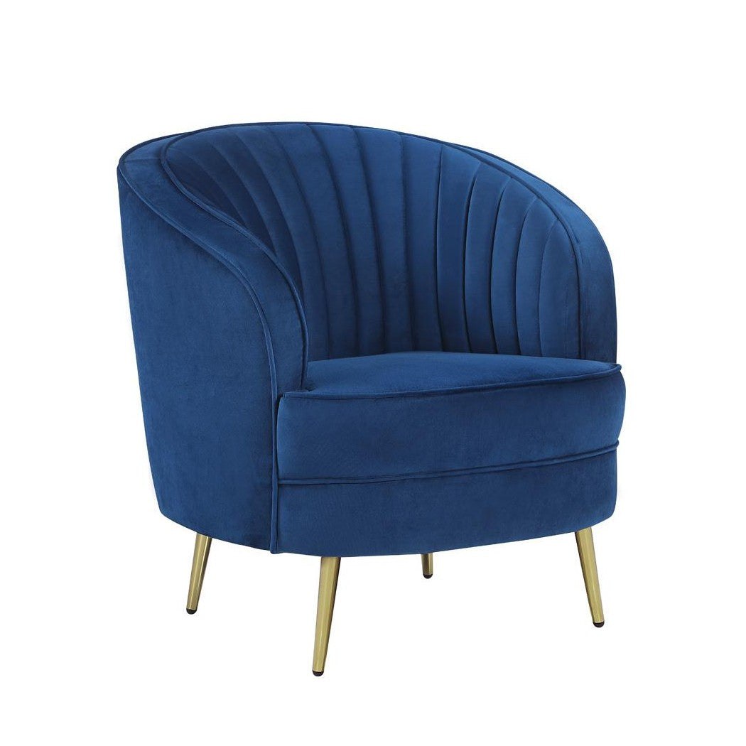 Sophia Upholstered Vertical Channel Tufted Chair Blue 506863