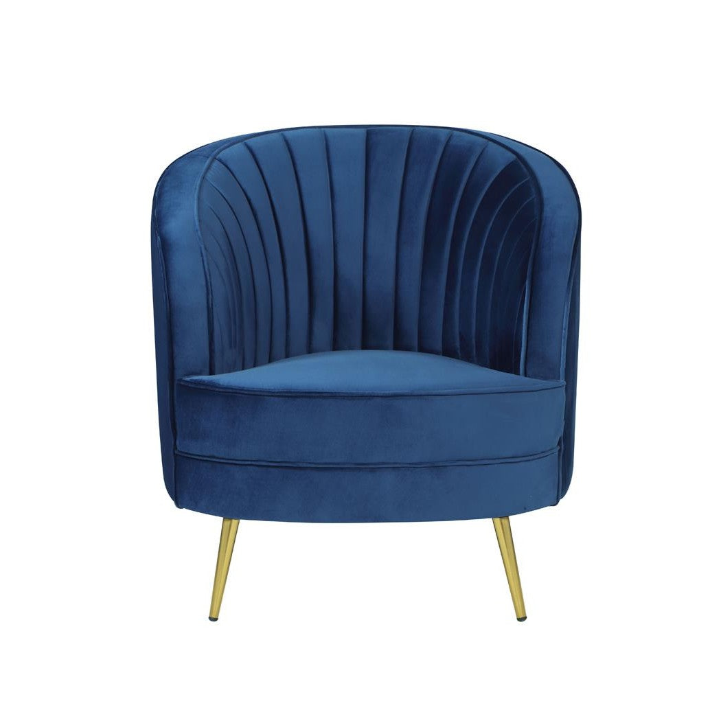 Sophia Upholstered Vertical Channel Tufted Chair Blue 506863