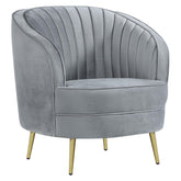 Sophia Upholstered Chair Grey and Gold 506866
