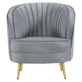 Sophia Upholstered Chair Grey and Gold 506866