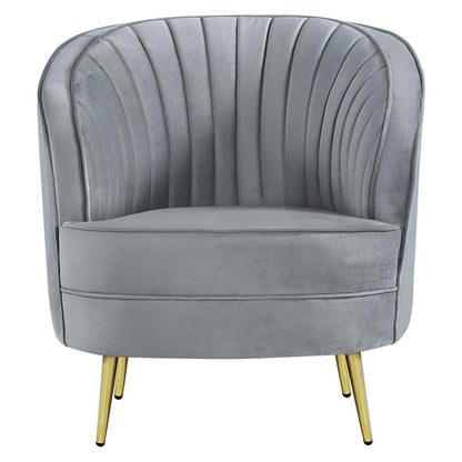 Sophia Upholstered Chair Grey and Gold 506866