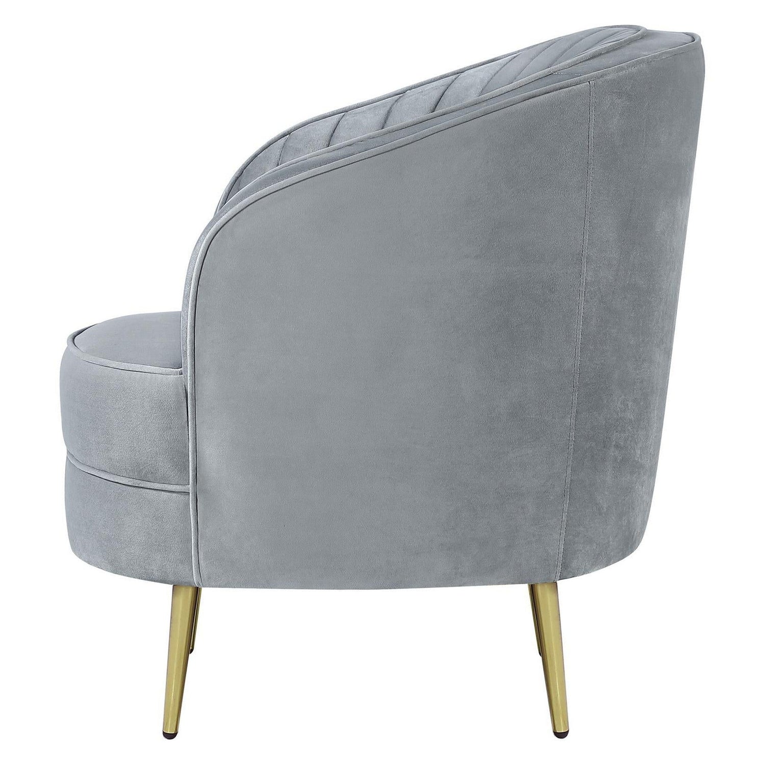 Sophia Upholstered Chair Grey and Gold 506866