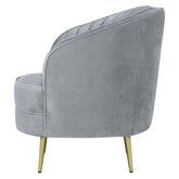 Sophia Upholstered Chair Grey and Gold 506866
