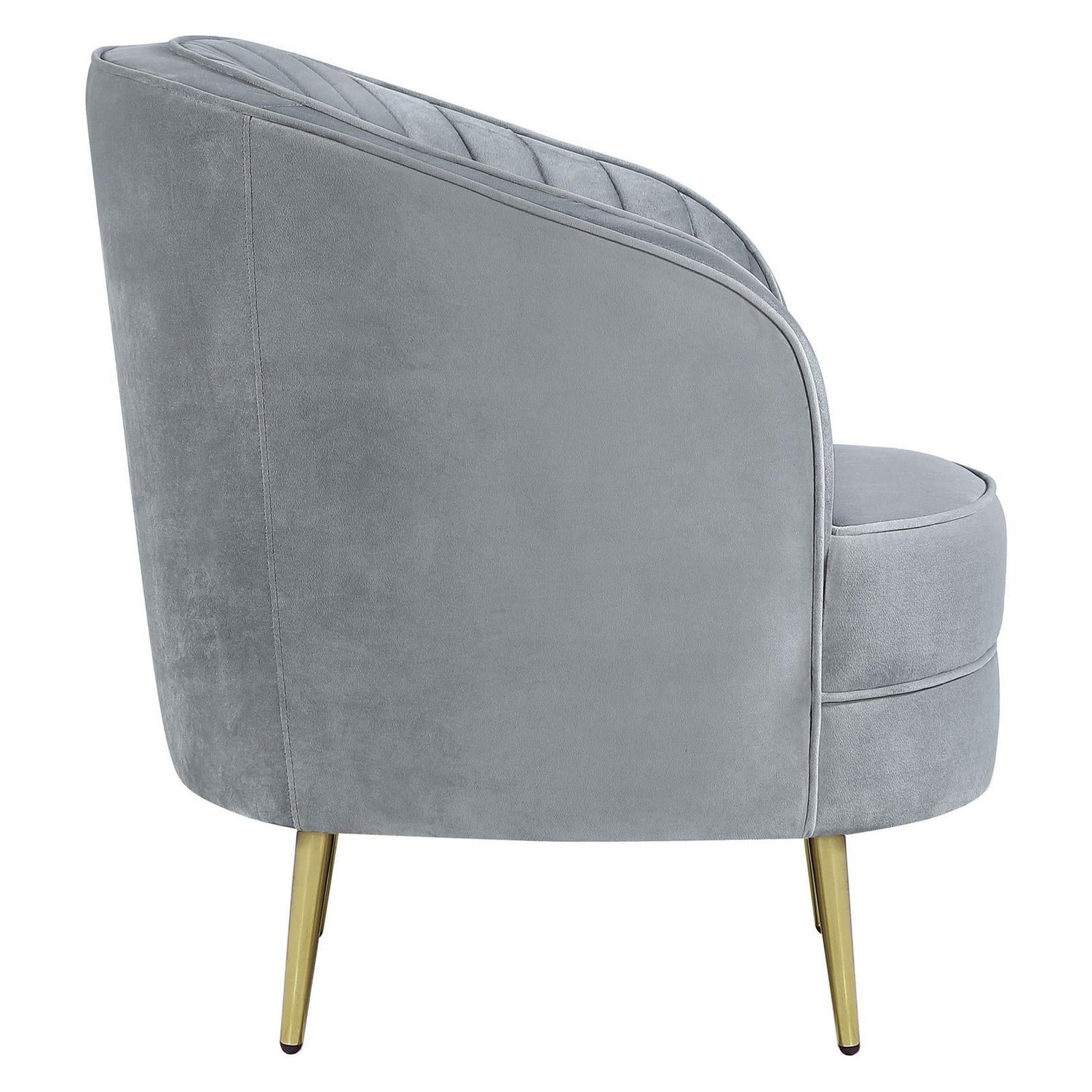 Sophia Upholstered Chair Grey and Gold 506866