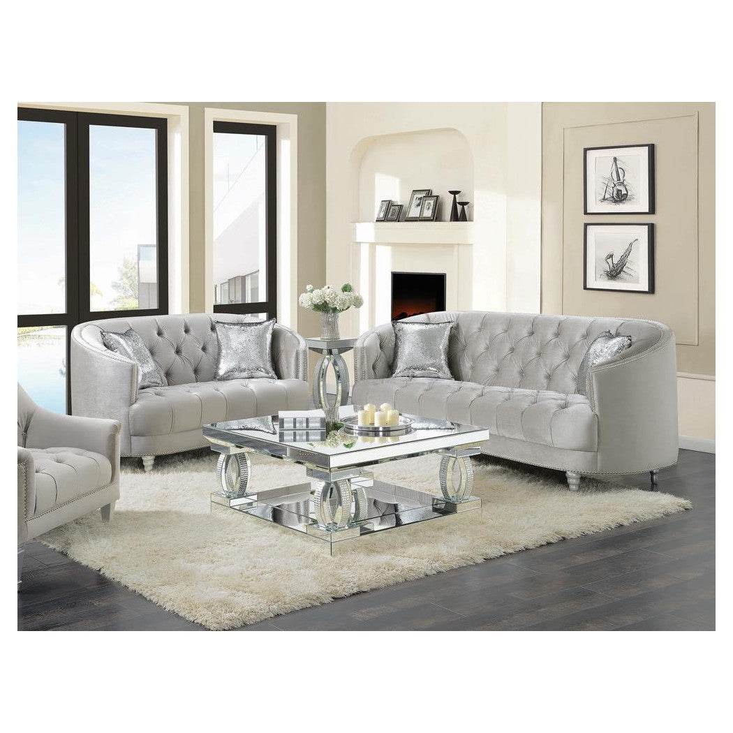 Avonlea Sloped Arm Tufted Sofa Grey 508461