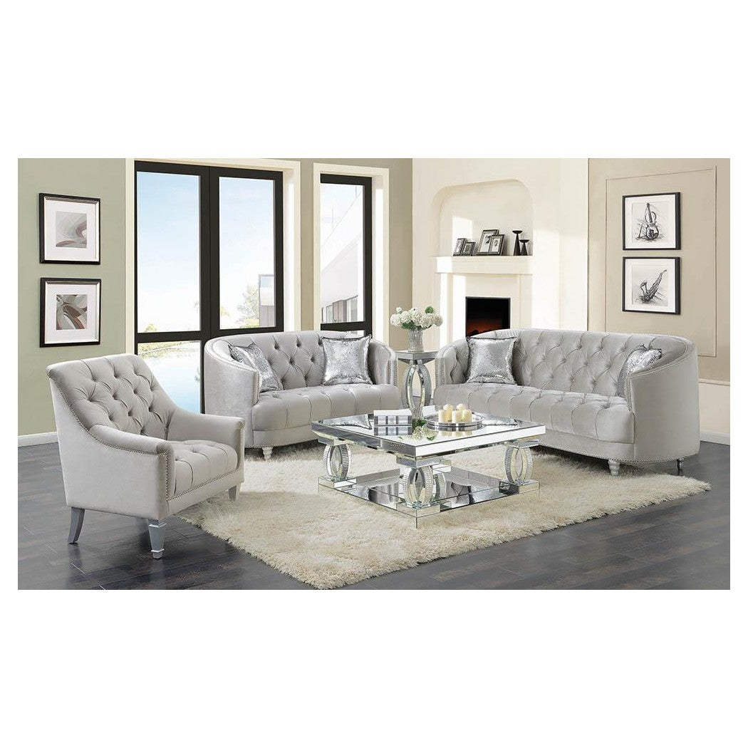 Avonlea Sloped Arm Tufted Chair Grey 508463