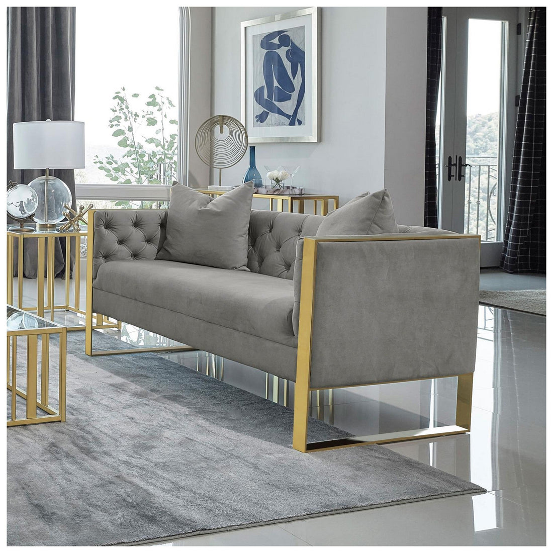 Eastbrook Tufted Back Loveseat Grey 509112