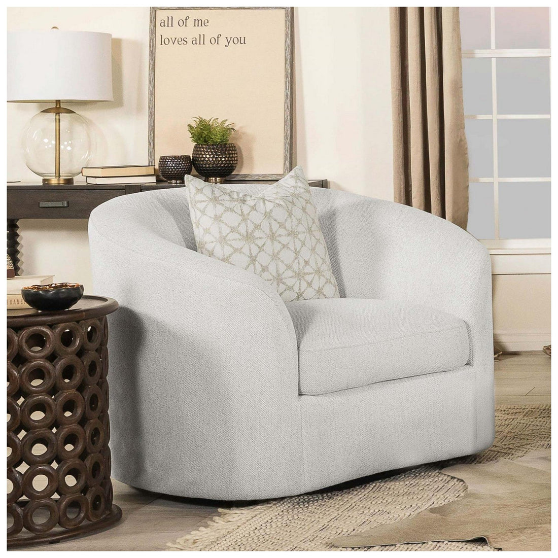 Rainn Upholstered Tight Back Chair Latte 509173