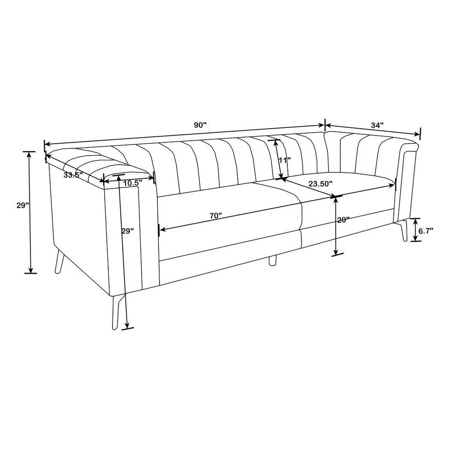 Chalet Tuxedo Arm Sofa Blue 509211