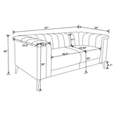 Chalet Tuxedo Arm Loveseat Blue 509212