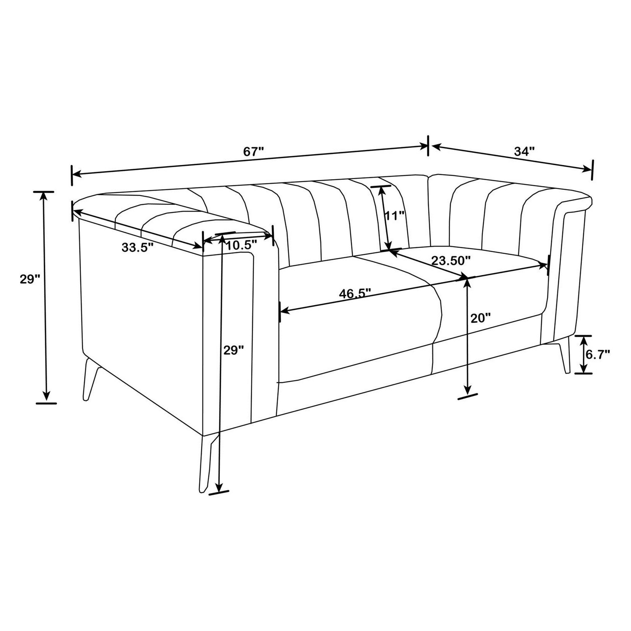 Chalet Tuxedo Arm Loveseat Blue 509212