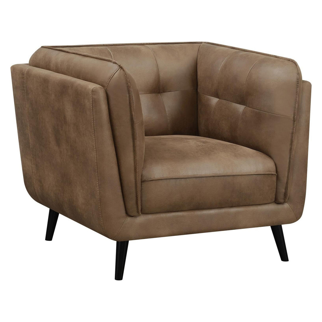 Thatcher Upholstered Button Tufted Chair Brown 509423