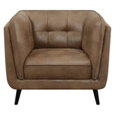 Thatcher Upholstered Button Tufted Chair Brown 509423