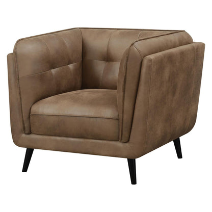 Thatcher Upholstered Button Tufted Chair Brown 509423