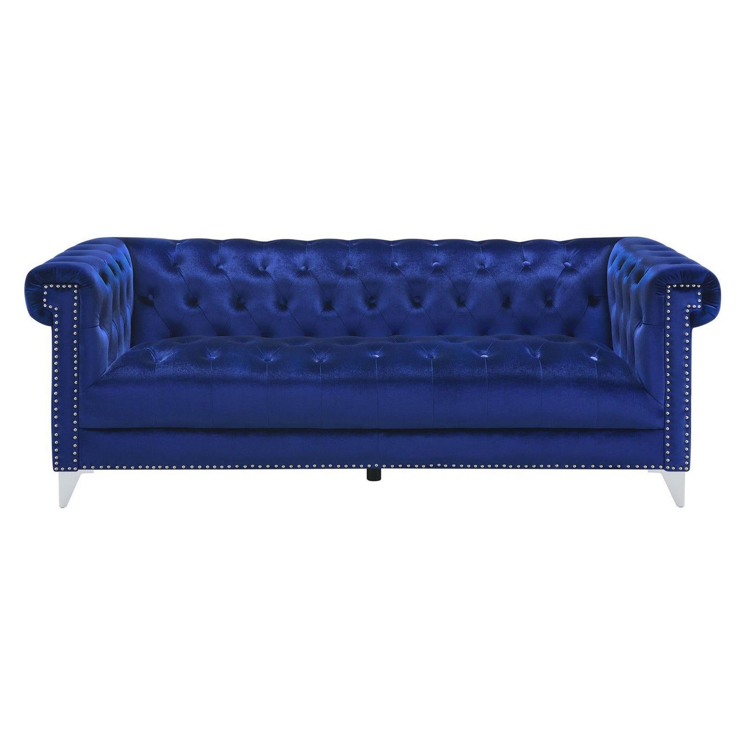 Bleker Tufted Tuxedo Arm Sofa Blue 509481