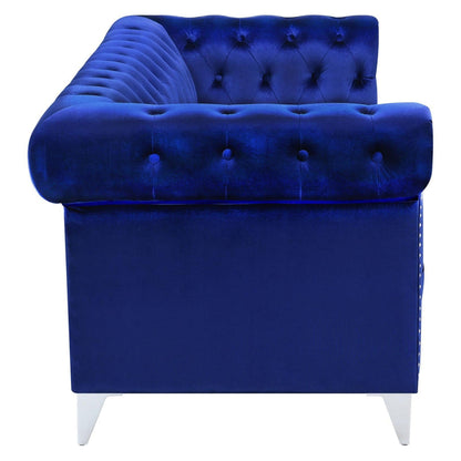 Bleker Tufted Tuxedo Arm Sofa Blue 509481