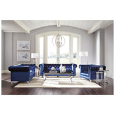 Bleker Tufted Tuxedo Arm Sofa Blue 509481