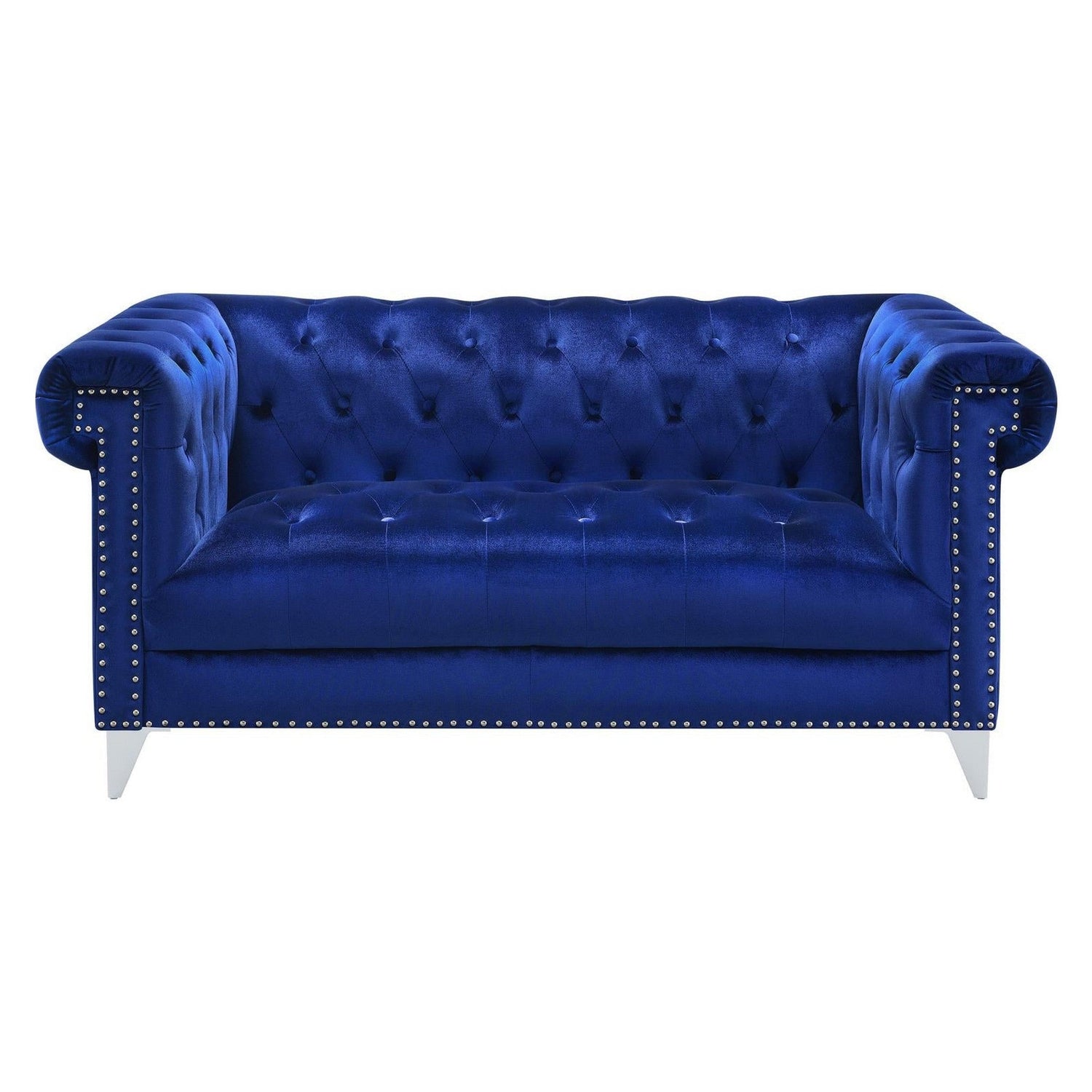 Bleker Tufted Tuxedo Arm Loveseat Blue 509482