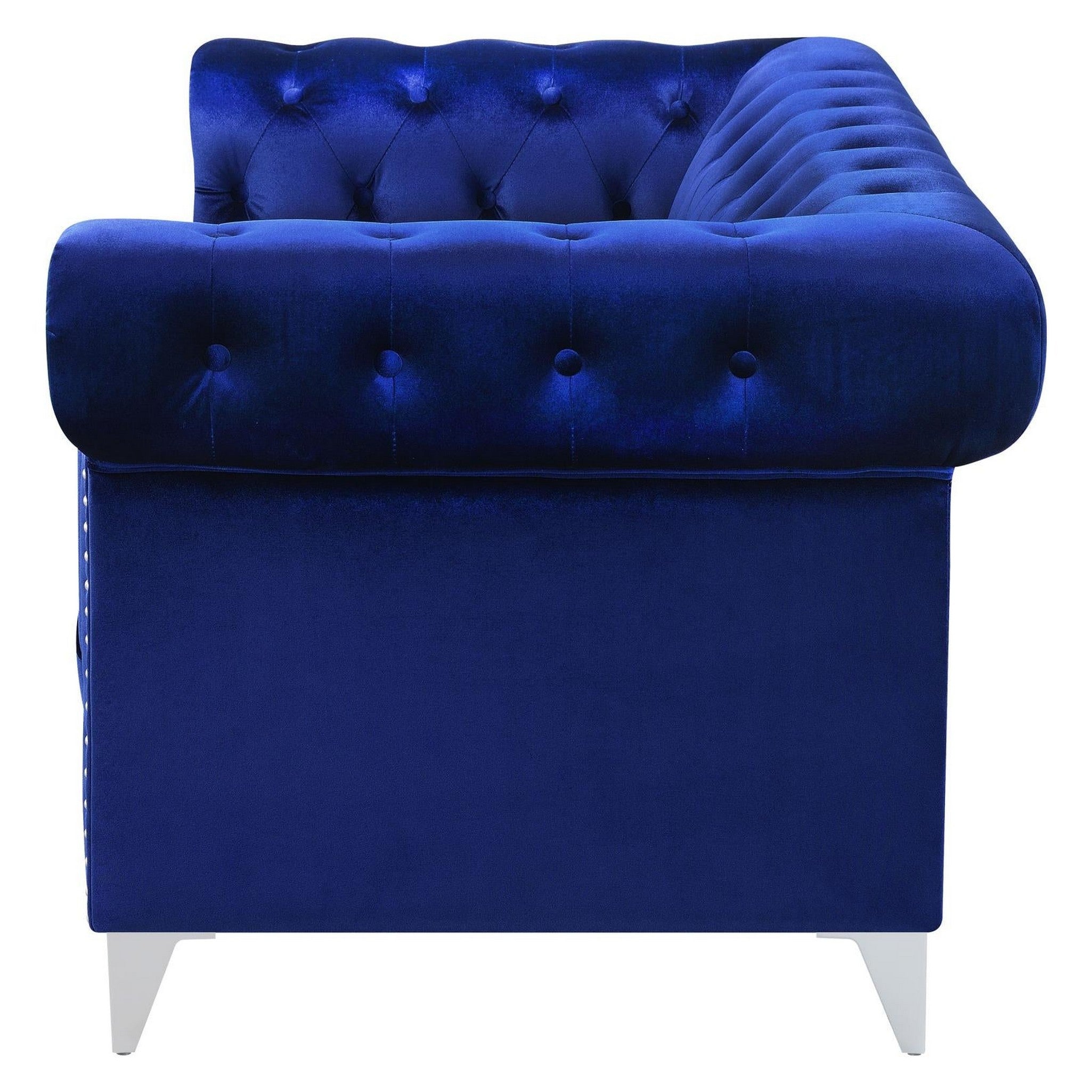Bleker Tufted Tuxedo Arm Loveseat Blue 509482