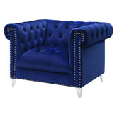 Bleker Tufted Tuxedo Arm Chair Blue 509483