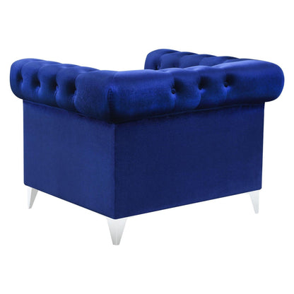 Bleker Tufted Tuxedo Arm Chair Blue 509483
