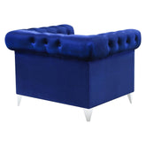 Bleker Tufted Tuxedo Arm Chair Blue 509483