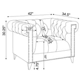 Bleker Tufted Tuxedo Arm Chair Blue 509483