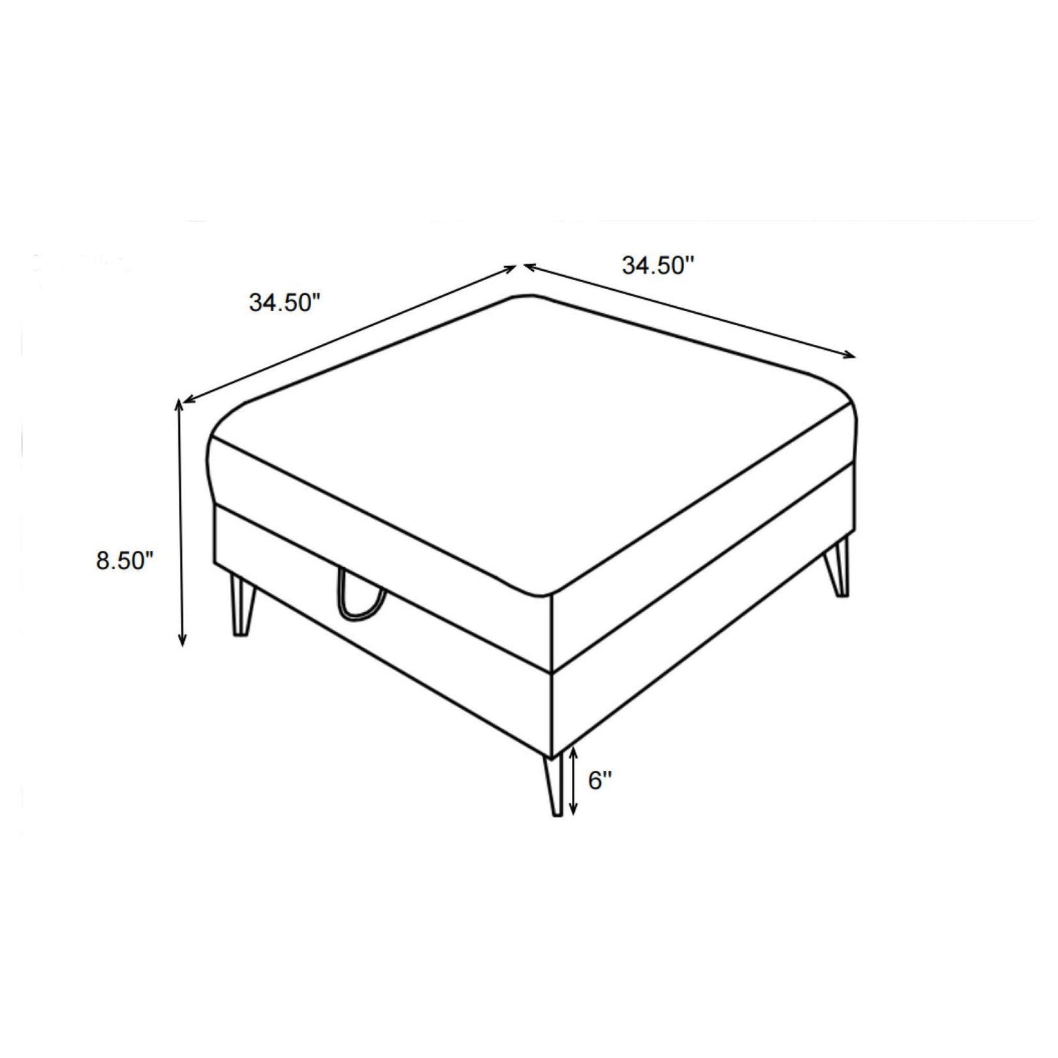 Clint Upholstered Ottoman with Tapered Legs Multi-color 509807