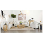 Isabella Upholstered Tight Back Sofa White 509871