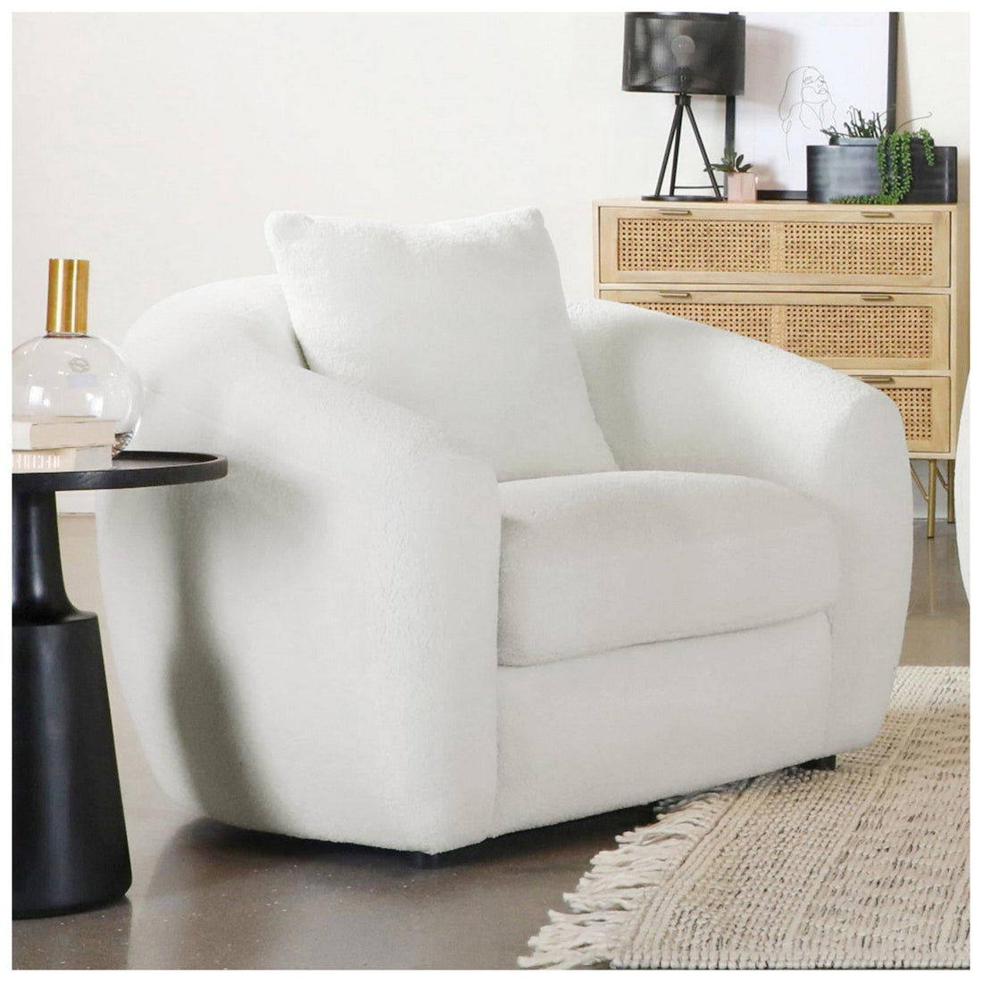 Isabella Upholstered Tight Back Chair White 509873