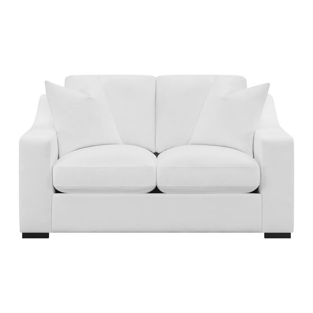 Ashlyn Upholstered Sloped Arms Loveseat White 509892