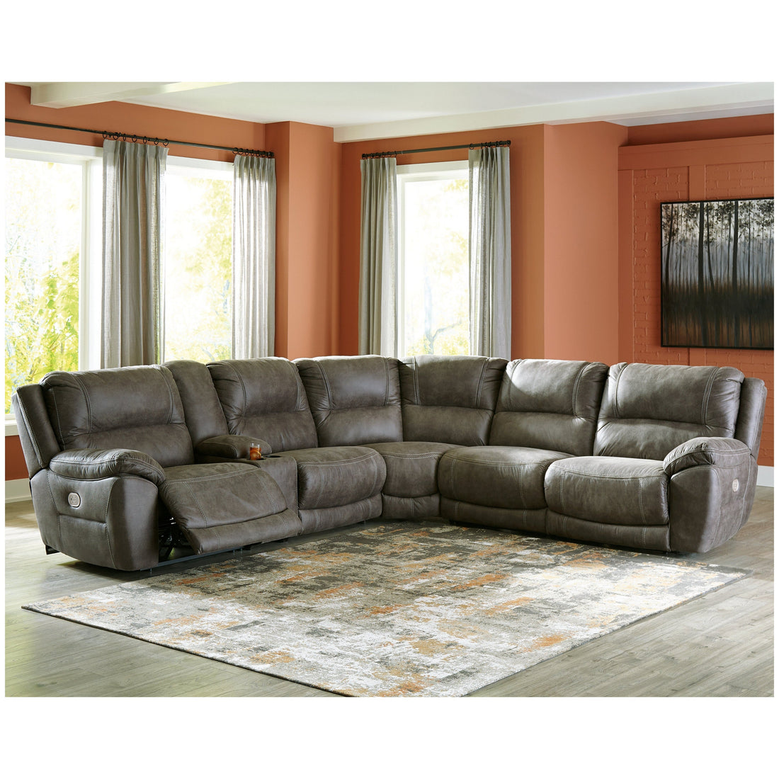 Cranedall 6-Piece Power Reclining Sectional Ash-51403S5