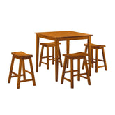 5PC PACK COUNTER HEIGHT SET, OAK FINISH 5302A