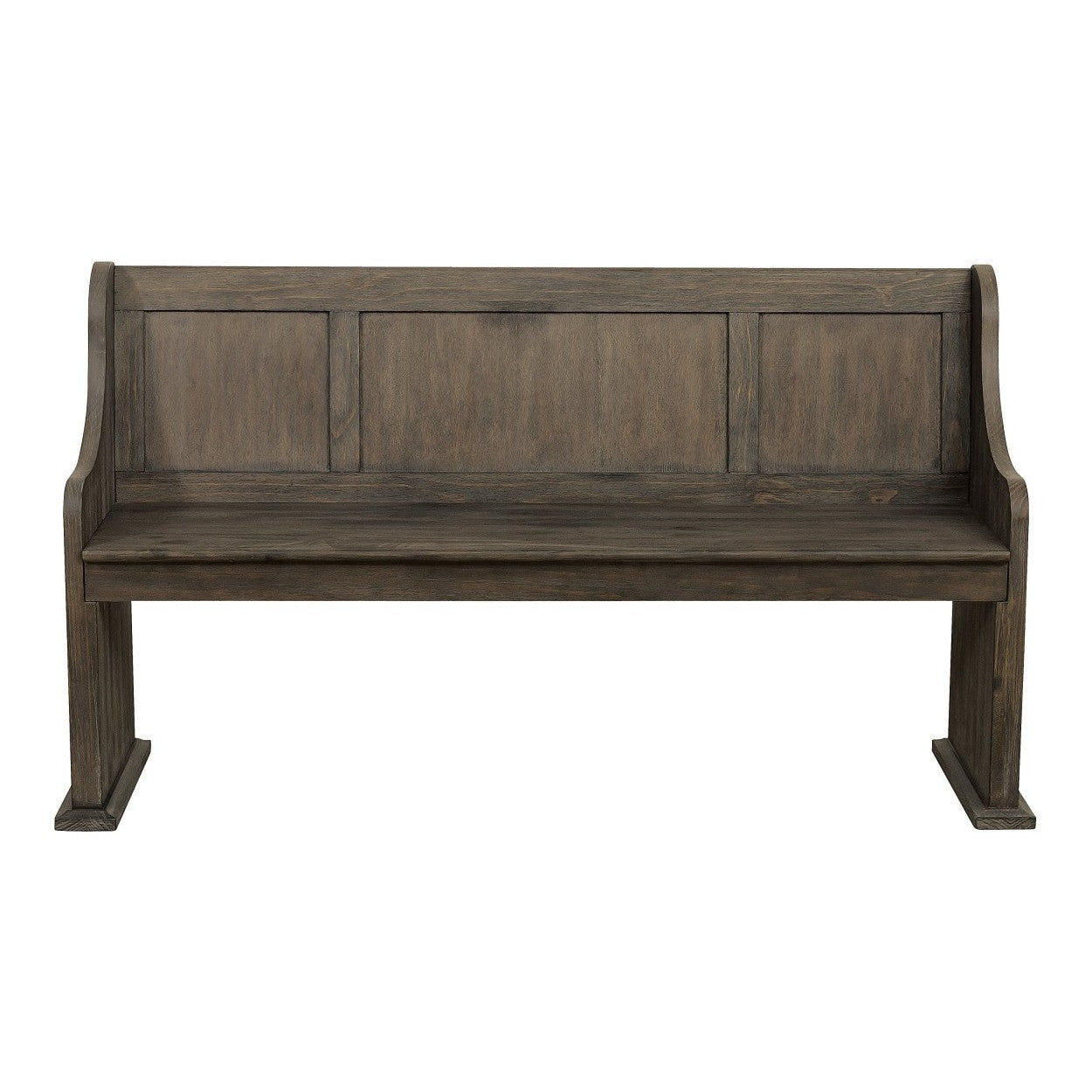 BENCH W/CURVED ARMS, WIRE BRUSH 5438-14A